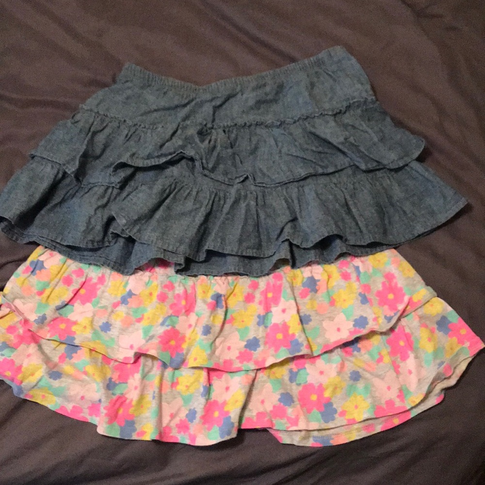 Layered skirts. 2 for 1!!! Denim and flowers